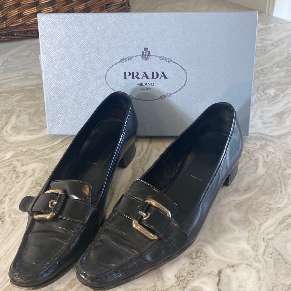Prada Black Leather Loafers